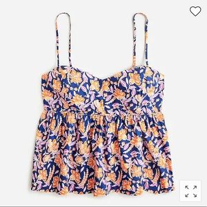 J. Crew flowy cotton poplin camisole in painted block print